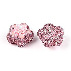 Полимерная глина в форме цветка со стразами&nbsp;CLAY-U023-01J