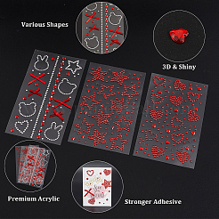 6 лист 3 стилей акриловые стразы наклейки для лица и тела&nbsp;AJEW-SP0002-68C