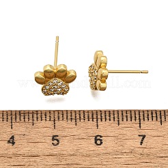 Серьги-гвоздики с прозрачным кубическим цирконием и принтом собачьих когтей&nbsp;EJEW-C035-02G