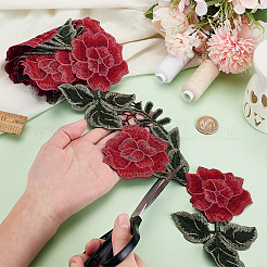 2 ярд полиэфирной кружевной ленты с вышивкой в виде розы&nbsp;OCOR-PH0002-84