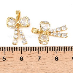 Латунные микропаве прозрачные подвески с фианитом&nbsp;KK-H262-05G