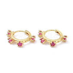 Серьги-кольца с инкрустацией из латуни и фианитами&nbsp;ZIRC-P090-17G-B