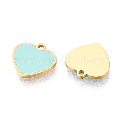 Подвески в форме сердца из нержавеющей стали 304 и эмали&nbsp;STAS-T073-21G