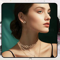 2 шт. 2 стиля подвеска из сплава со звездой 3 слоя ожерелья для женщин&nbsp;NJEW-SC0001-55