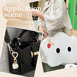 4 шт. 4-цветный цветочный сплав эмаль с акриловым клубничным брелоком&nbsp;KEYC-BBC0001-06