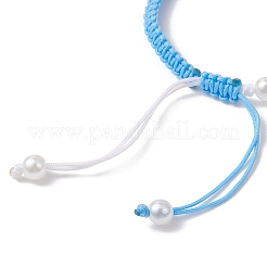2 шт. плетеные браслеты из бусин с имитацией жемчуга из АБС-пластика для женщин&nbsp;BJEW-JB13062