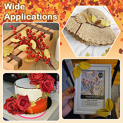 Искусственный лист из шелковой ткани ручной работы&nbsp;AJEW-WH20070-073A