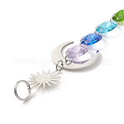 Подвесные украшения из гальванического восьмиугольника из бисера&nbsp;HJEW-JM00802