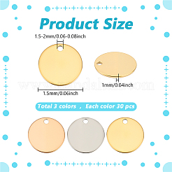 90 шт. 3-х цветные подвески из нержавеющей стали 304&nbsp;STAS-ME0002-08