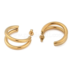 Ионное покрытие (ip) луна 304 нержавеющая сталь серьги-гвоздики для женщин&nbsp;EJEW-Z060-02G