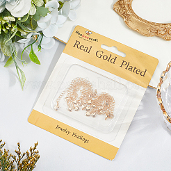 12 шт. 2-х стилевая латунная удлинительная цепь с подвесками в виде сердечек и карабинами&nbsp;KK-BBC0021-77