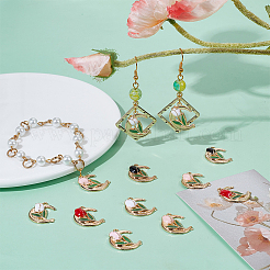 24шт 4 цвета сплава эмалевые подвески&nbsp;ENAM-SC0006-07