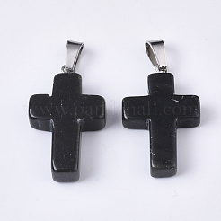 Подвески из натурального окрашенного и нагретого черного агата&nbsp;G-S358-002G