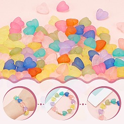 200шт 10 цвета прозрачные акриловые бусины&nbsp;FACR-CA0001-01