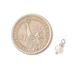 Натуральный пресноводный жемчужный картофель с латунными бусинами-подвесками&nbsp;PALLOY-JF04946-02