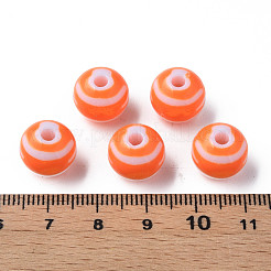 Непрозрачные полосатые акриловые бусины&nbsp;MACR-S373-27A-04