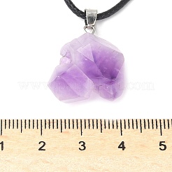 Природный аметист кулон ожерелье&nbsp;X-NJEW-E146-01