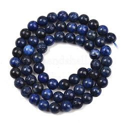 Крашеные естественный класс аа лазурит круглые пряди из бисера&nbsp;G-M290-6mm-AA
