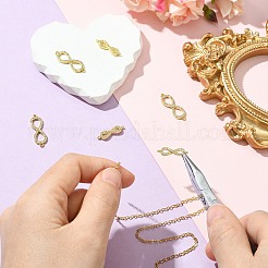 6 шт. 2 стиля звеньев бесконечности из латуни с микропаве из прозрачного кубического циркония класса ААА&nbsp;ZIRC-CJ0003-34