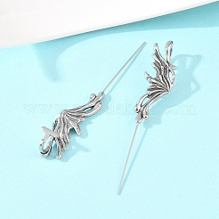Серьги-бабочки из нержавеющей стали 316 с крючками-гусеницами&nbsp;AJEW-C044-21AS