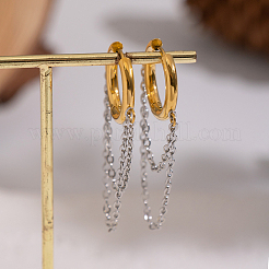 Двухцветные серьги-кольца из нержавеющей стали 304&nbsp;RC0158