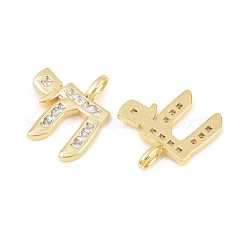 Латунные микропаве прозрачные подвески с фианитом&nbsp;KK-C170-11A-G