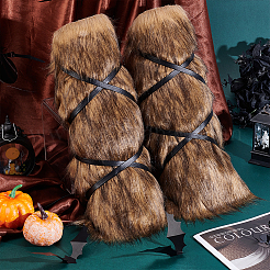 1 пара чехлов на ботинки из полиэстера с имитацией лисьего меха&nbsp;AJEW-WR0003-08B