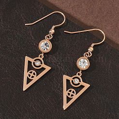 Серьги-подвески из нержавеющей стали 304 с треугольными подвесками&nbsp;EJEW-Z129-20RG