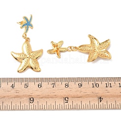 Серьги-гвоздики с эмалью из нержавеющей стали 304 в форме морской звезды&nbsp;EJEW-B156-03G