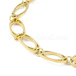 Ионное покрытие (ip) 304 нержавеющая сталь конский глаз браслет для женщин&nbsp;BJEW-K254-11B-G