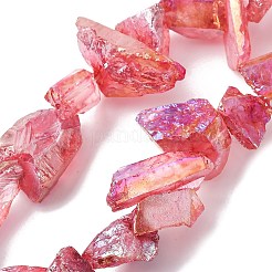 1 нить гальванизированных бусин из натурального кварца&nbsp;G-PA0001-18B