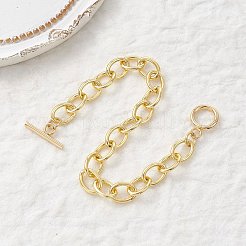 Латунные кабельные цепи браслеты для женщин&nbsp;BJEW-JB12754