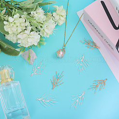 8шт. 2-х цветные латунные подвески-веточки&nbsp;KK-CA0002-77