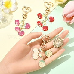 Подвеска из эмали вишневого и клубничного сплава&nbsp;HJEW-YW00059-01