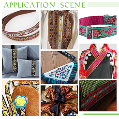 Вышивка полиэфирными лентами в этническом стиле&nbsp;OCOR-WH0060-41A