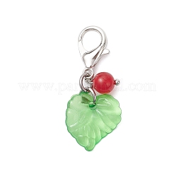 5 шт. подвесных украшений в виде пластиковых листьев&nbsp;HJEW-JM04179