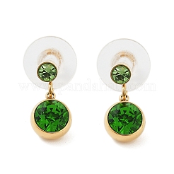 Серьги-гвоздики из нержавеющей стали 304 со стразами&nbsp;EJEW-G423-17G-03