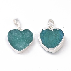 Подвески с гальваническим покрытием из натурального окрашенного кварца&nbsp;G-I251-03S