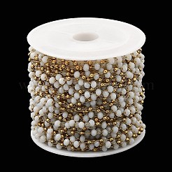 Цепочки rondelle со стеклянными бусинами&nbsp;CHS-G028-07G-01