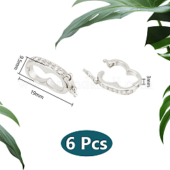 6 шт. застежки-крутилки из латуни с микропаве из кубического циркония&nbsp;ZIRC-UN0001-08P