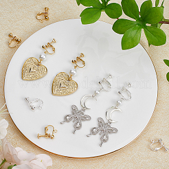 20шт 2 цвета латунные клипсы для серег&nbsp;KK-BBC0011-24