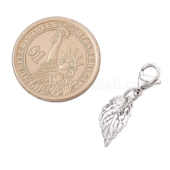 Подвесные украшения в виде текстурированных листьев из нержавеющей стали 304&nbsp;HJEW-JM03905-01