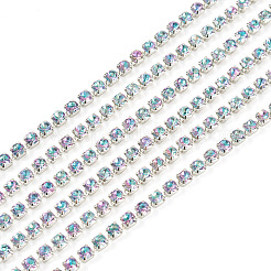 5 ярд цепочки из сплава стекла и страз&nbsp;AJEW-TA0002-49D
