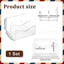2-рядные акриловые настенные почтовые витрины DIY-WH0430-738