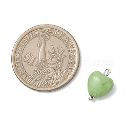 Подвески в виде сердечек из окрашенной синтетической бирюзы&nbsp;PALLOY-JF04356-02