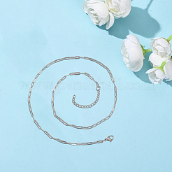 10 шт. 667 нержавеющая сталь цепочка-скрепка ожерелье&nbsp;NJEW-BBC0001-48A-P