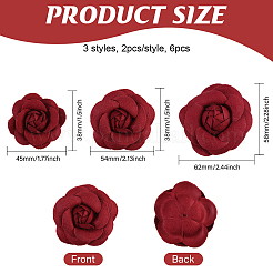 6шт 3 стиля пластиковая искусственная головка цветка&nbsp;AJEW-CA0004-61A