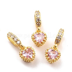 Латунь микропейв кубический цирконий европейские подвески с подвесками&nbsp;KK-A156-03G-RS