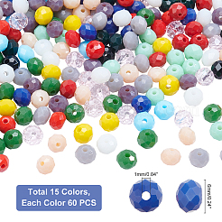 900шт набор из 15-х видов непрозрачных однотонных стеклянных бусин&nbsp;DIY-PH0003-45