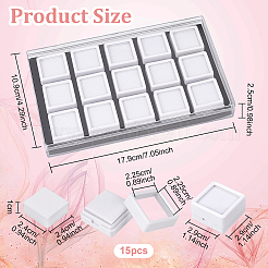15шт мини-квадратные акриловые стеклянные оконные коробки наборы CON-WH0088-43B